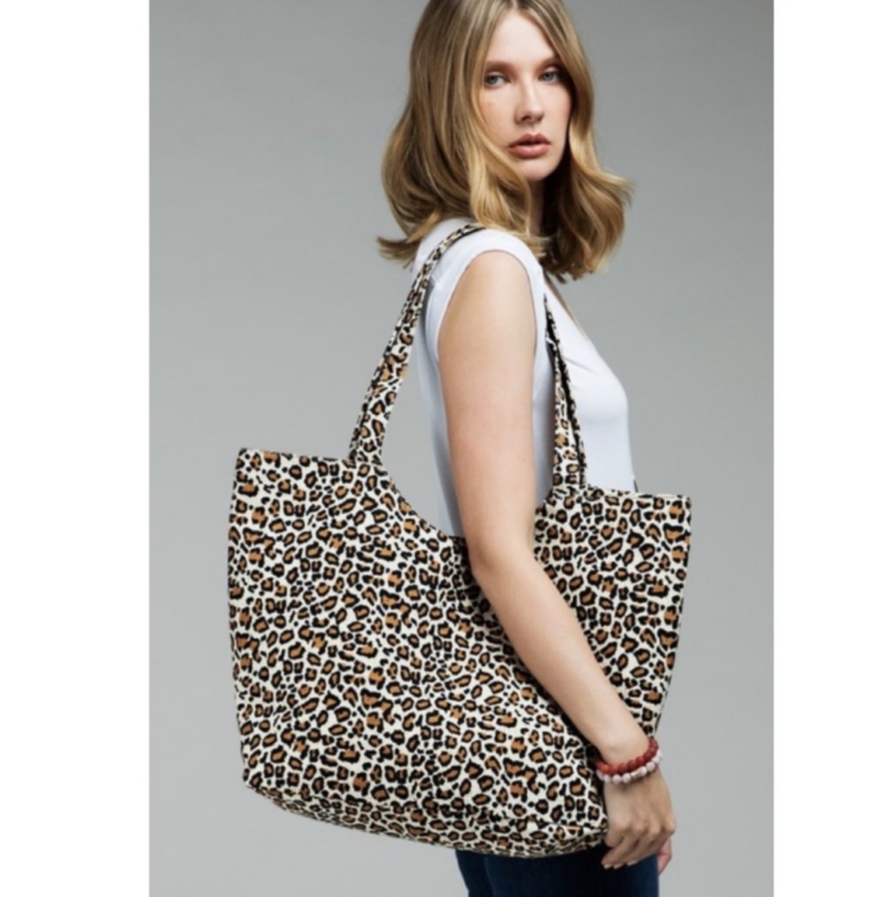 ⚡ LAST ONE⚡XL Leopard Print Shoulder Tote Bag - Picture 1 of 10